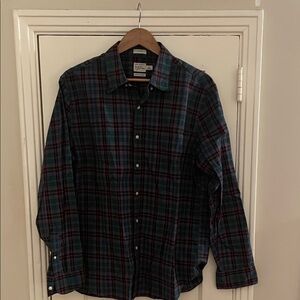 J. Crew Men's Casual Plaid Shirt - Blue and Red